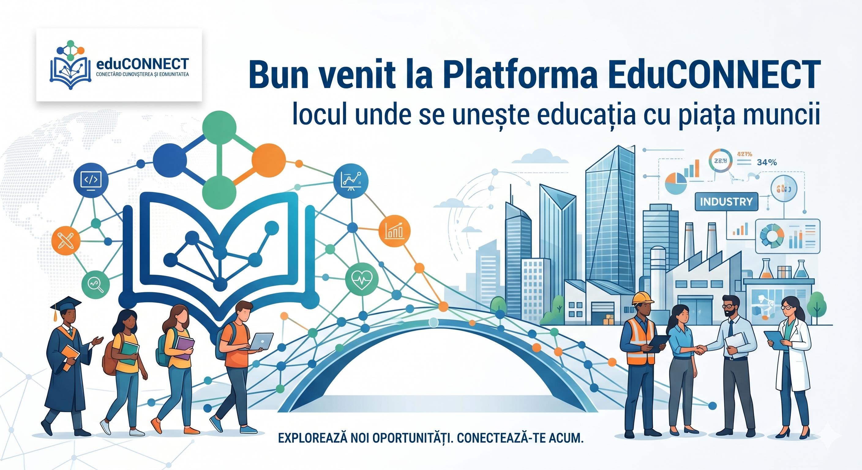 Bun venit la Platforma EduCONNECT - locul unde se uneste educatia cu piata muncii